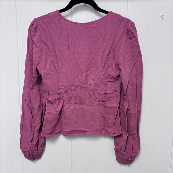 Free People Maise Shirred-Detail Top in Rose XS - Picture 6 of 8